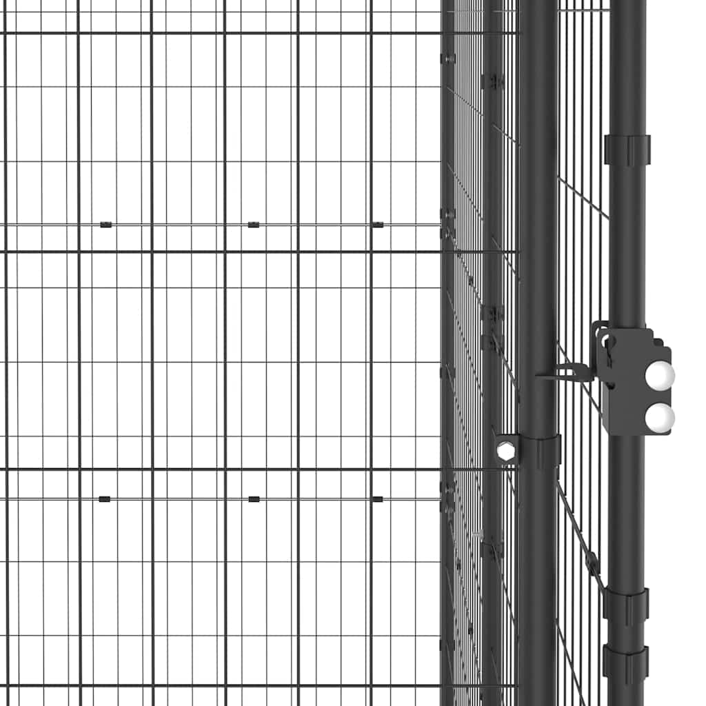 Outdoor Dog Kennel Steel with Roof 4,84 m²