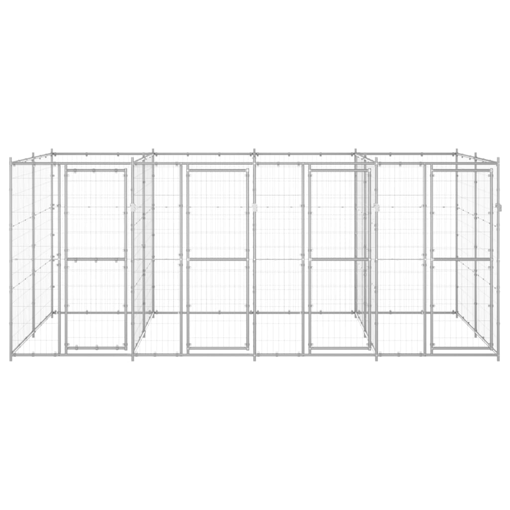 Outdoor Dog Kennel Galvanised Steel 9.68 m²