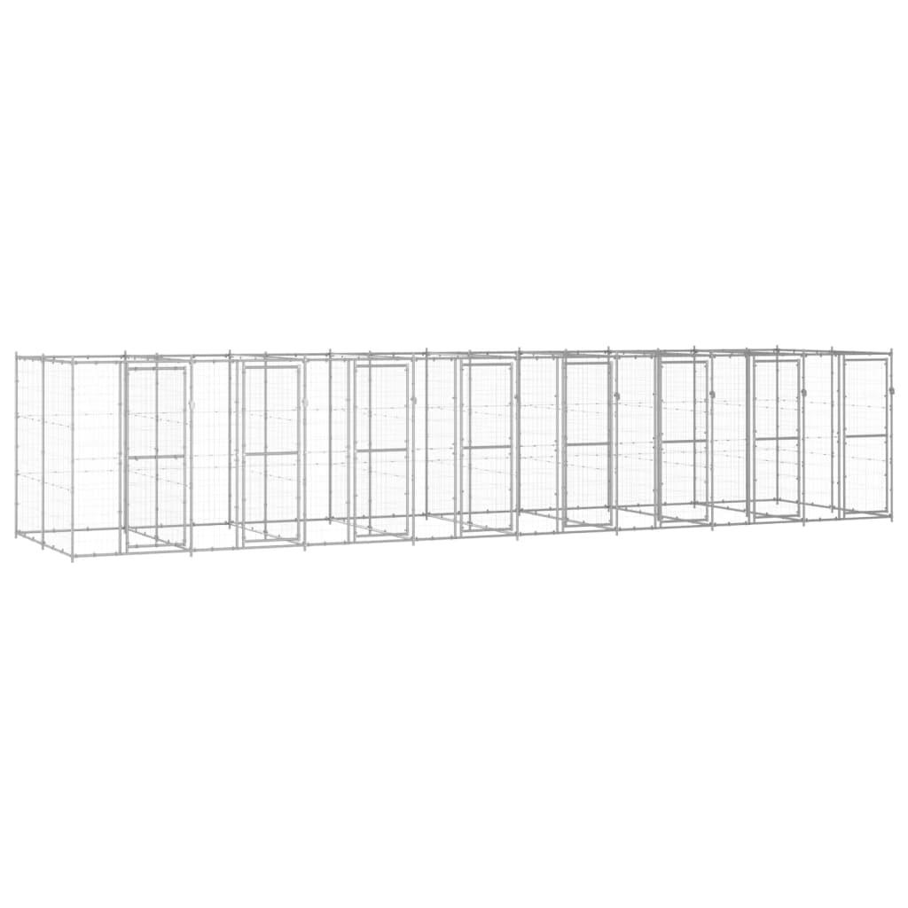 Outdoor Dog Kennel Galvanised Steel 19.36 m²
