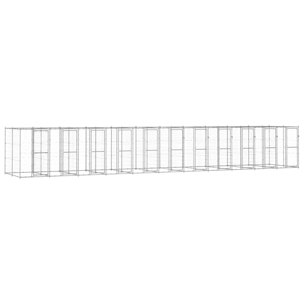 Outdoor Dog Kennel Galvanised Steel 26,62 m²