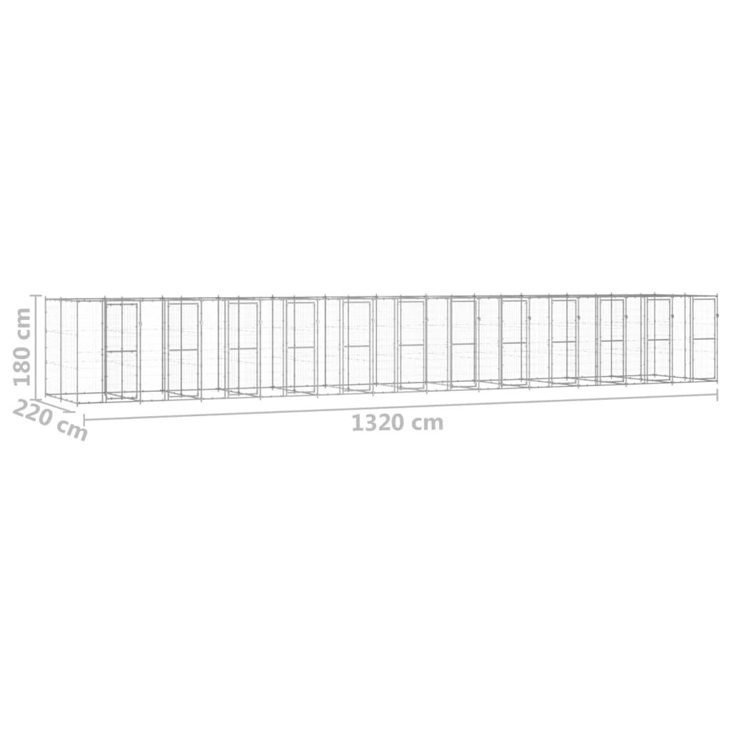 Outdoor Dog Kennel Galvanised Steel 29.04 m²