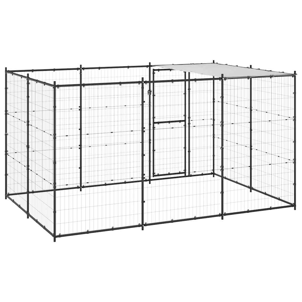 Outdoor Dog Kennel Steel with Roof 7,26 m²