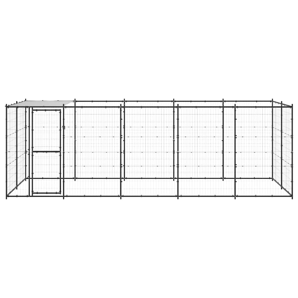 Outdoor Dog Kennel Steel with Roof 12,1 m²