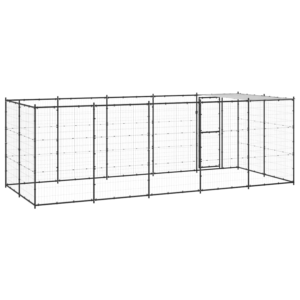 Outdoor Dog Kennel Steel with Roof 12,1 m²