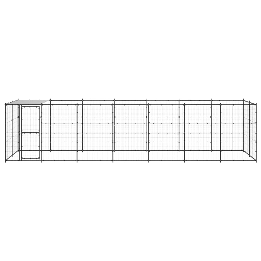 Outdoor Dog Kennel Steel with Roof 16,94 m²