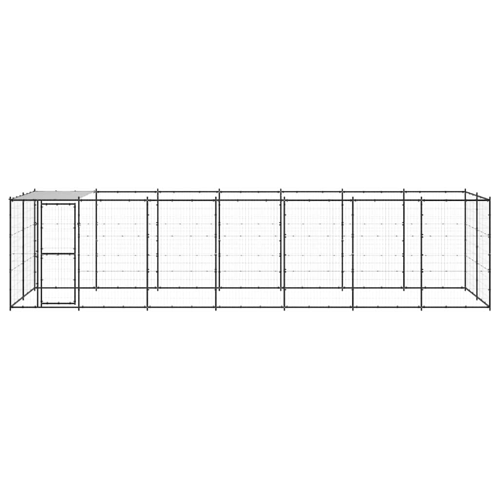 Outdoor Dog Kennel Steel with Roof 16,94 m²