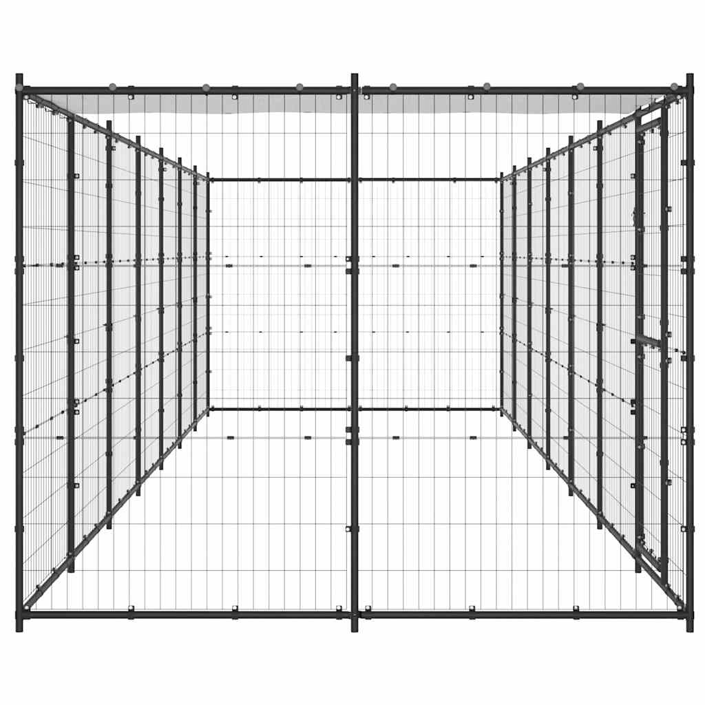 Outdoor Dog Kennel Steel with Roof 16,94 m²
