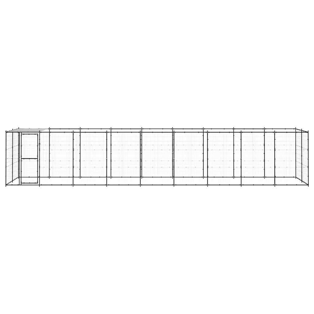 Outdoor Dog Kennel Steel with Roof 21,78 m²