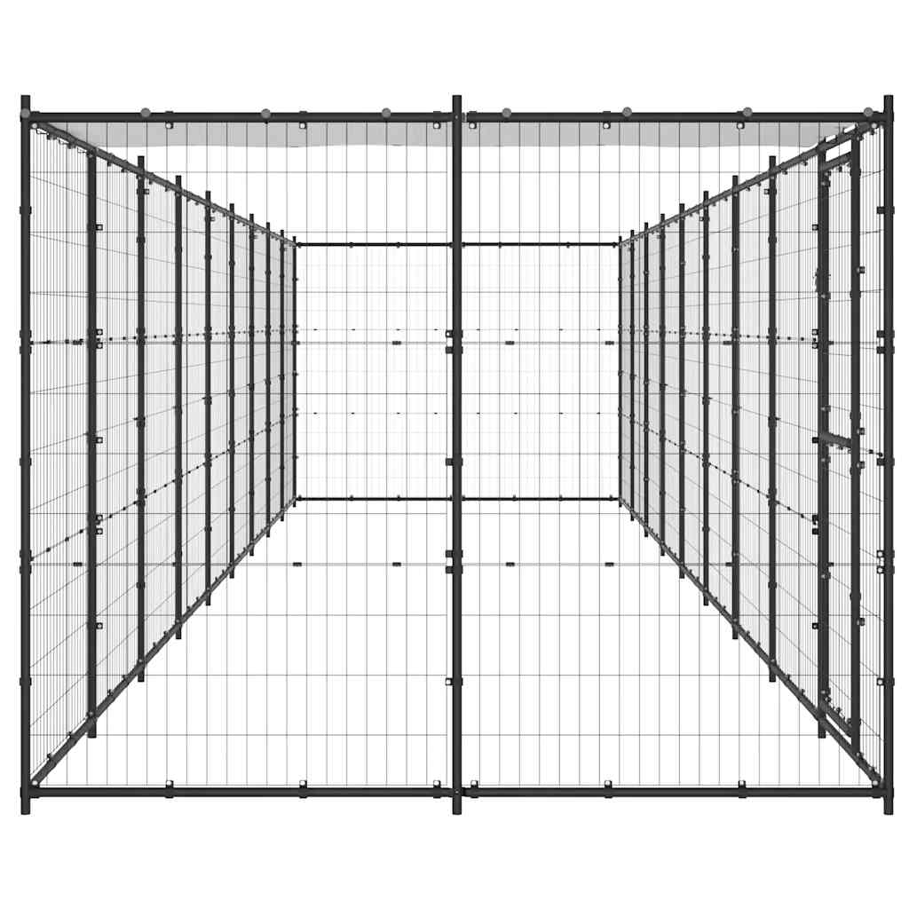 Outdoor Dog Kennel Steel with Roof 21,78 m²