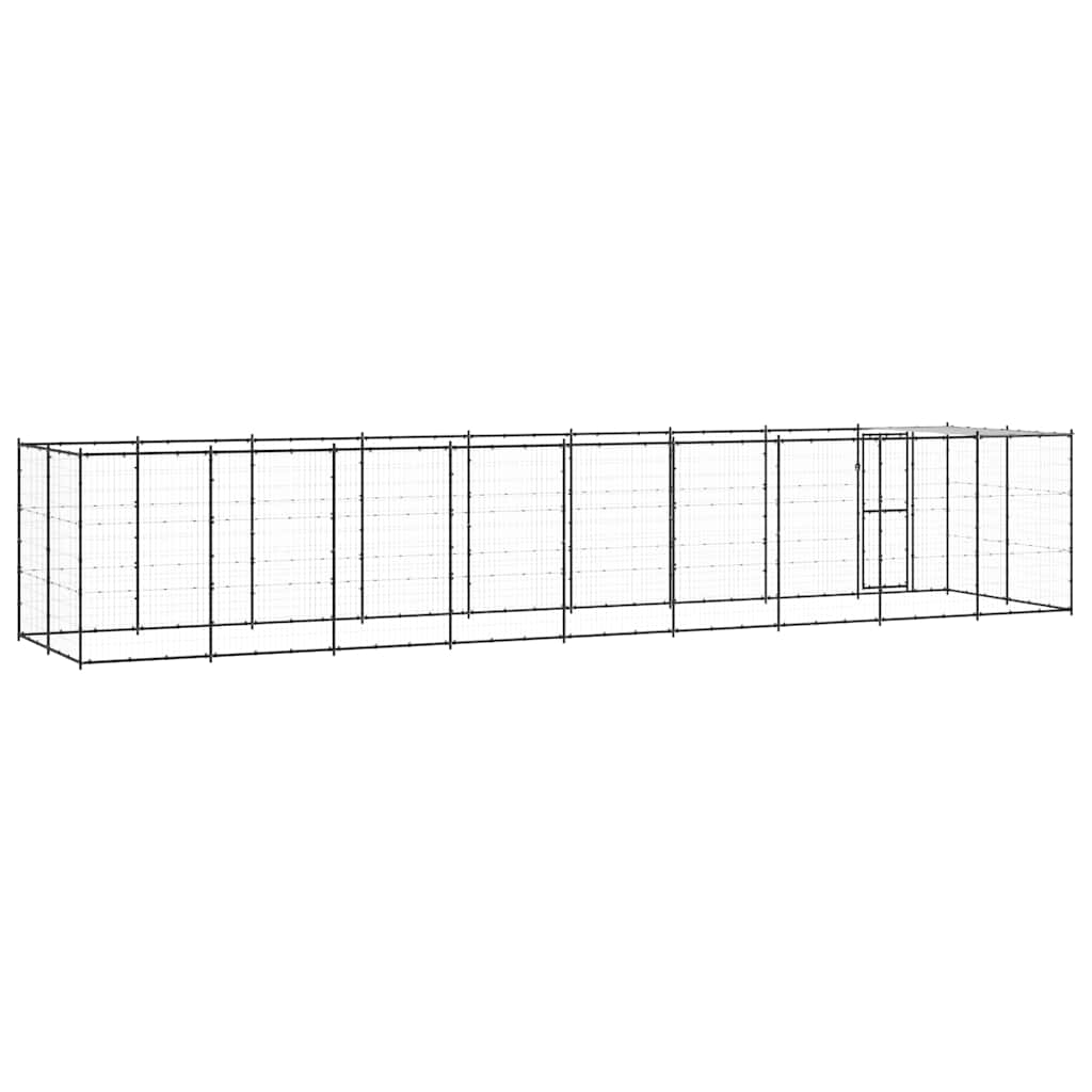 Outdoor Dog Kennel Steel with Roof 21,78 m²