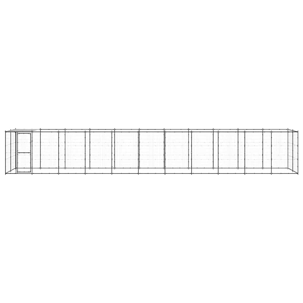 Outdoor Dog Kennel Steel with Roof 26,62 m²