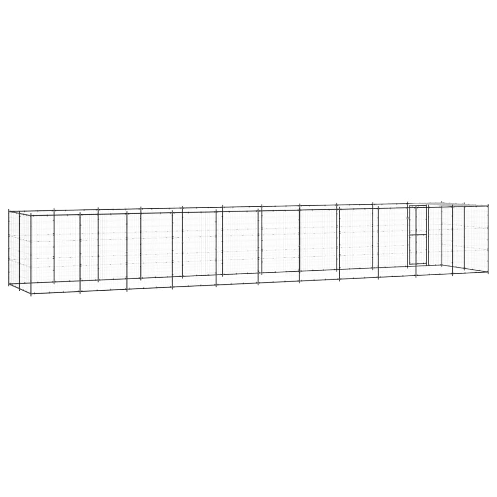 Outdoor Dog Kennel Steel with Roof 26,62 m²
