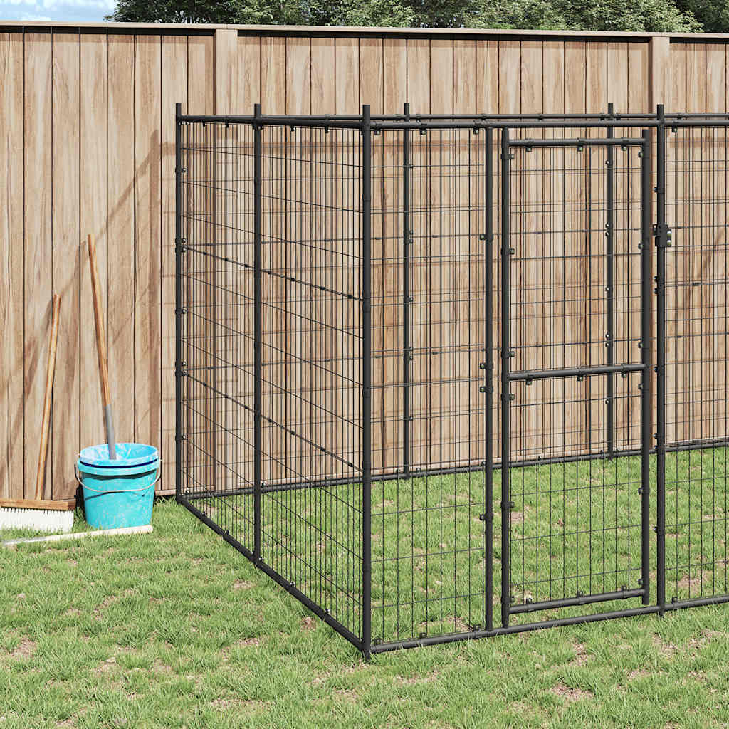 Outdoor Dog Kennel Steel 7.26 m²