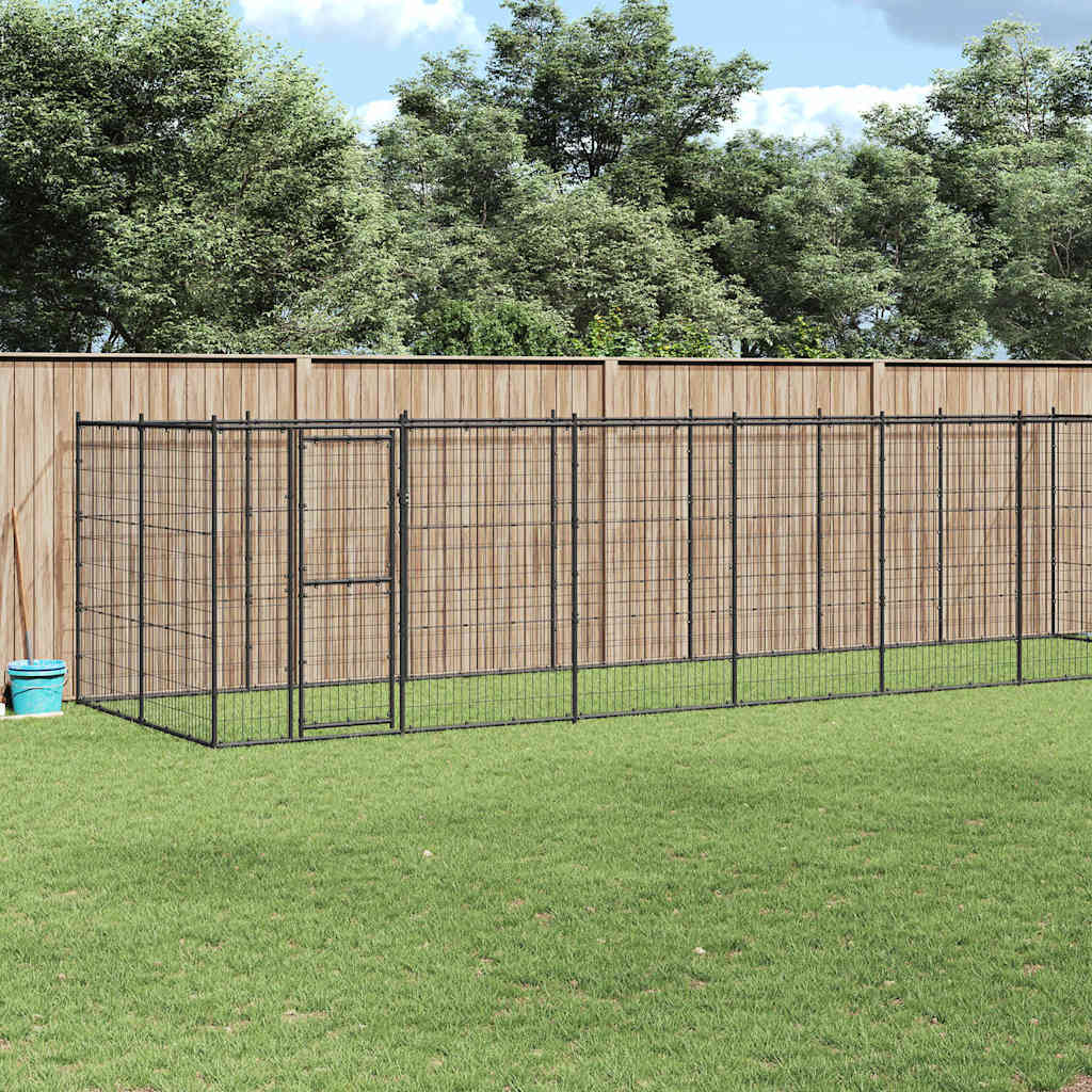 Outdoor Dog Kennel Steel 21,78 m²