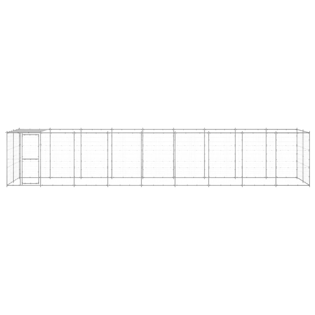 Outdoor Dog Kennel Galvanised Steel with Roof 21,78 m²