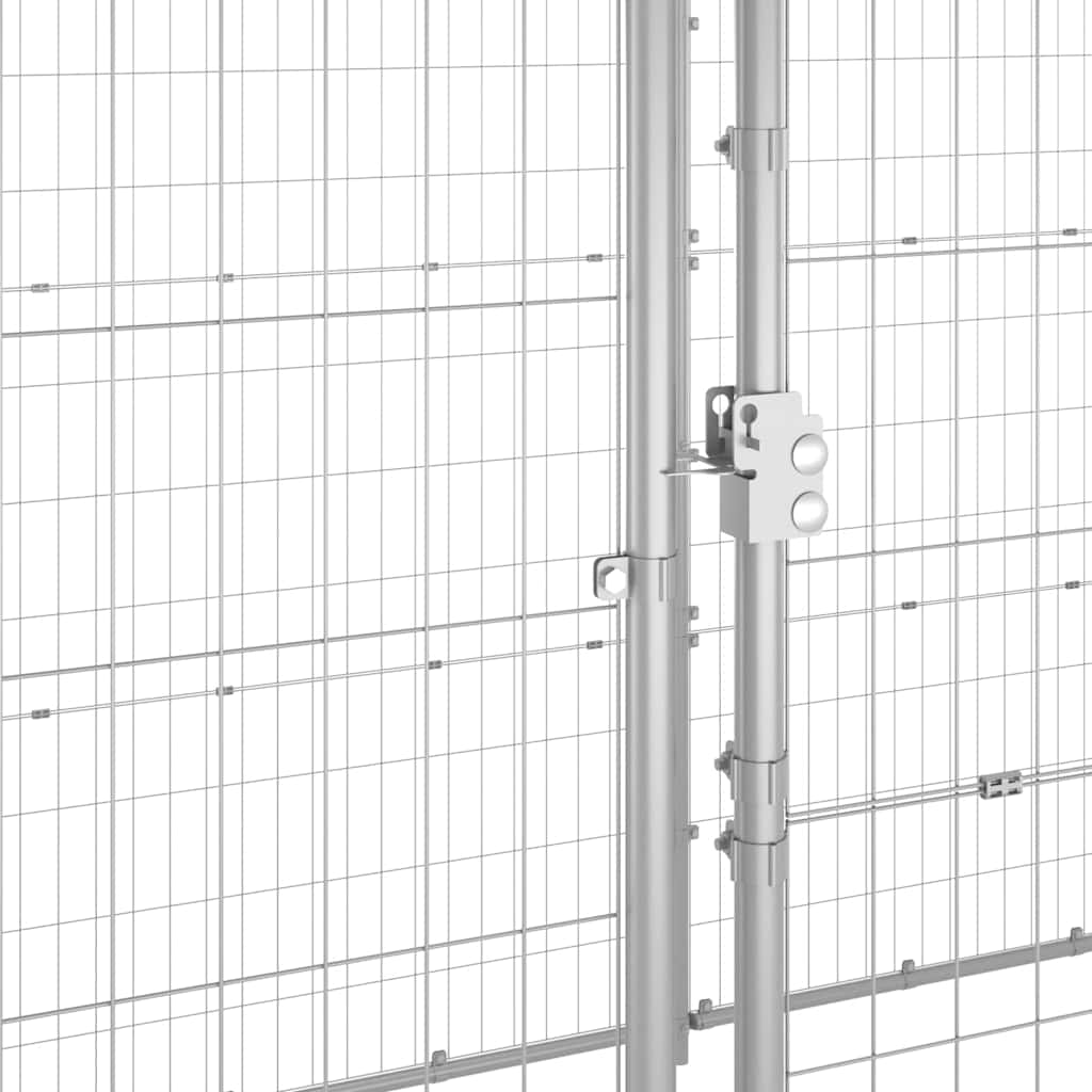 Outdoor Dog Kennel Galvanised Steel with Roof 21,78 m²