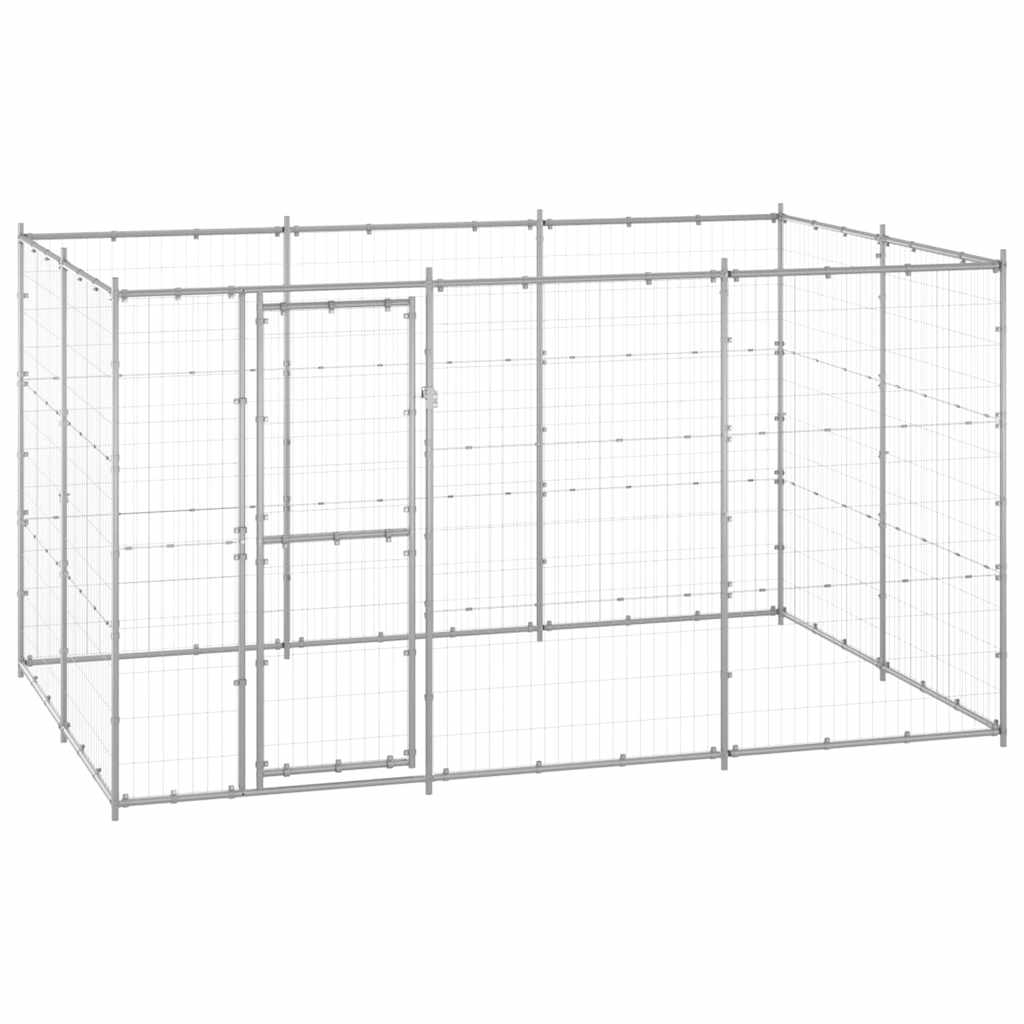 Outdoor Dog Kennel Galvanised Steel 7,26 m²