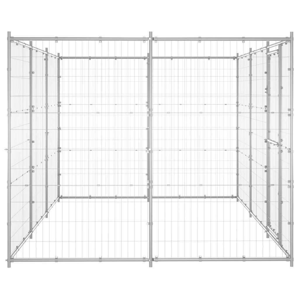 Outdoor Dog Kennel Galvanised Steel 7,26 m²