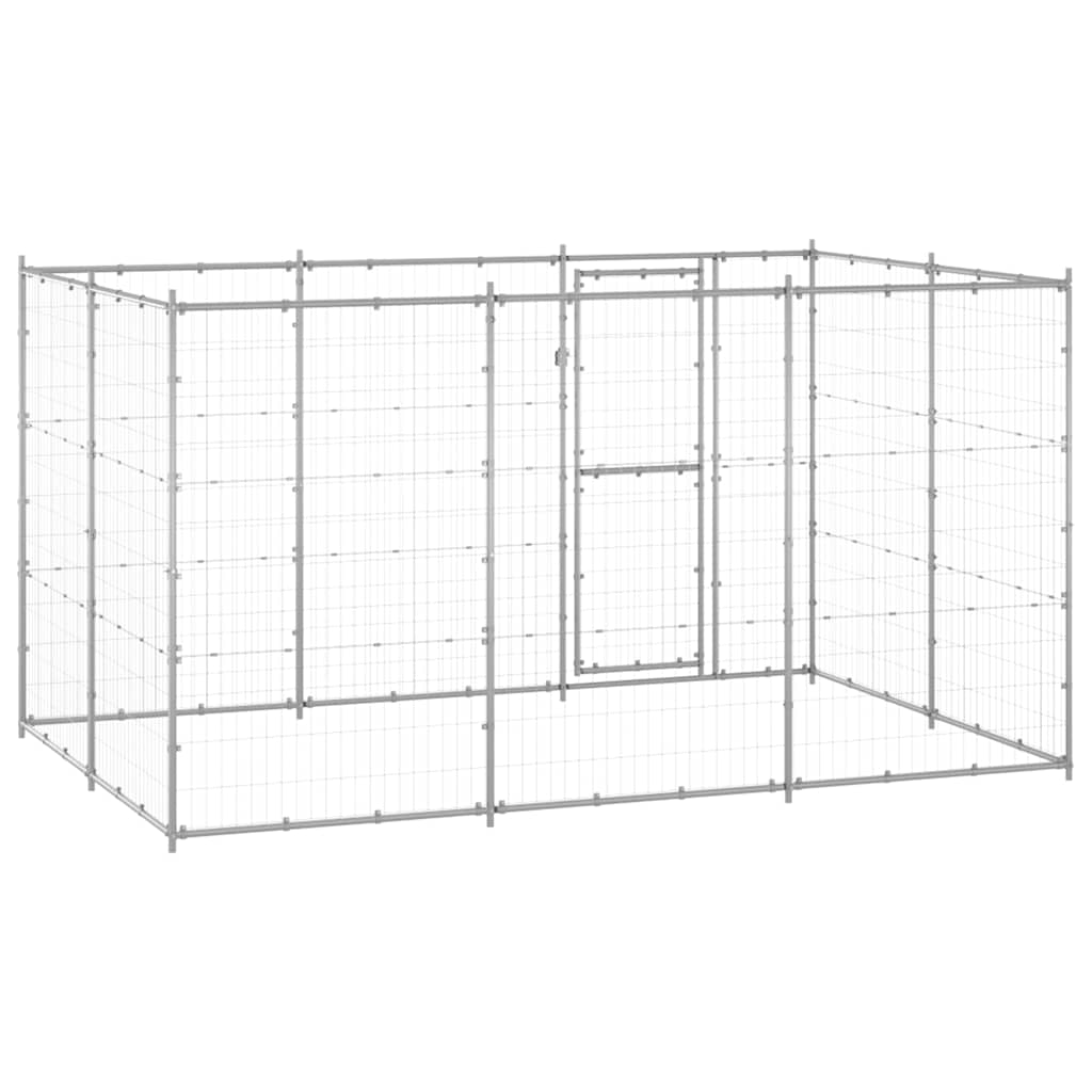 Outdoor Dog Kennel Galvanised Steel 7,26 m²
