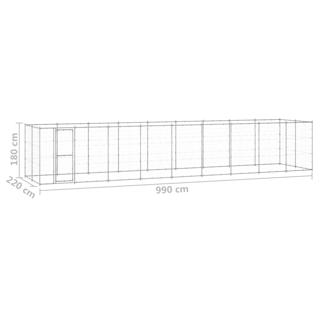 Outdoor Dog Kennel Galvanised Steel 21,78 m²