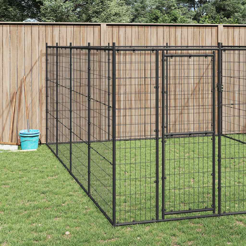 Outdoor Dog Kennel Steel 14,52 m²