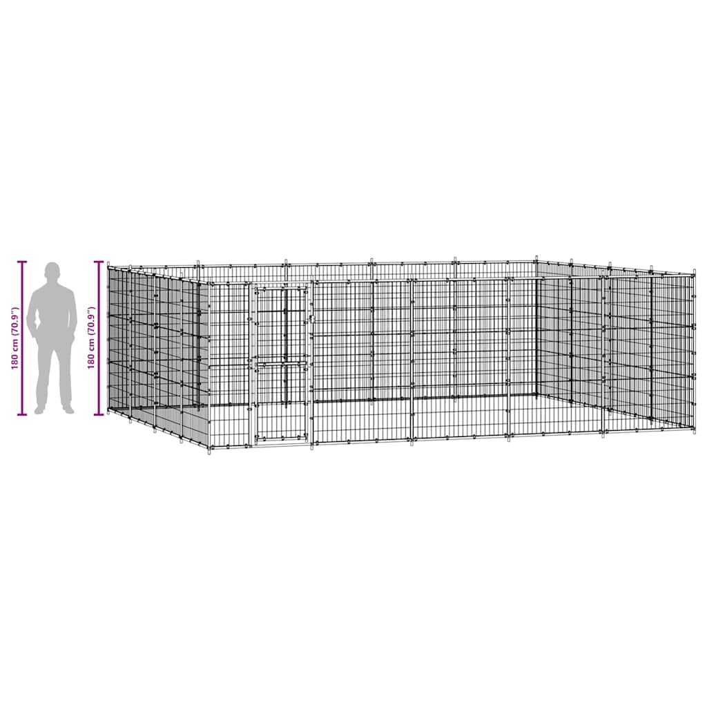 Outdoor Dog Kennel Steel 24,2 m²