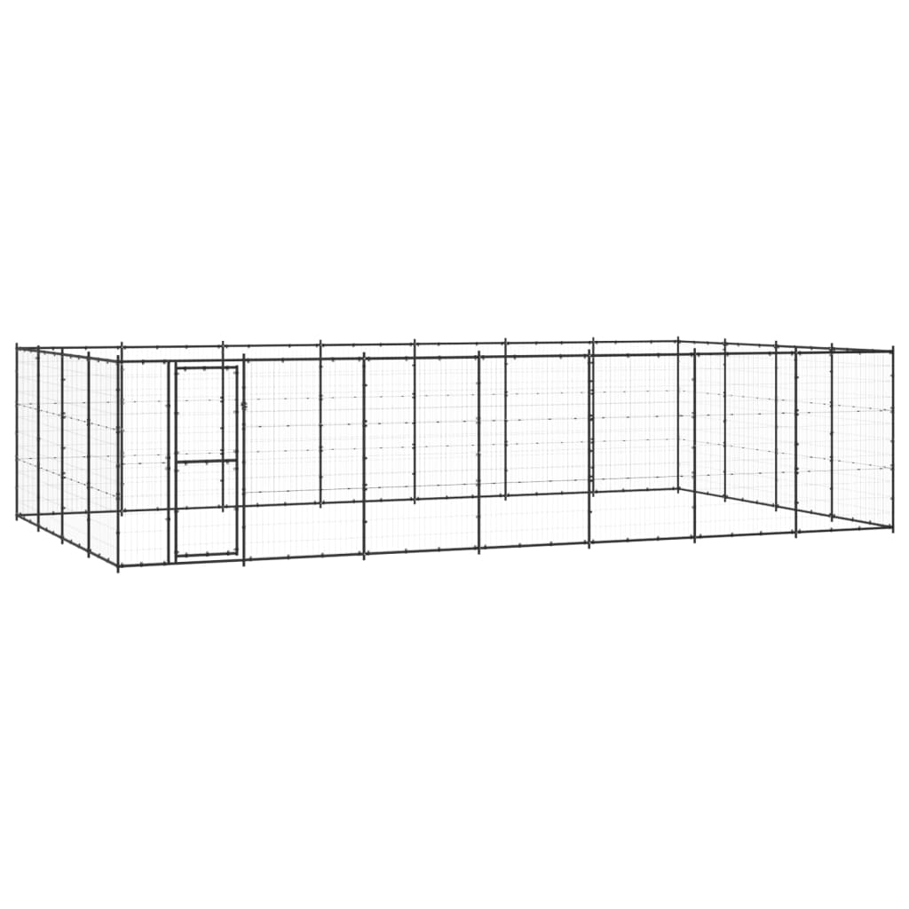 Outdoor Dog Kennel Steel 33.88 m²