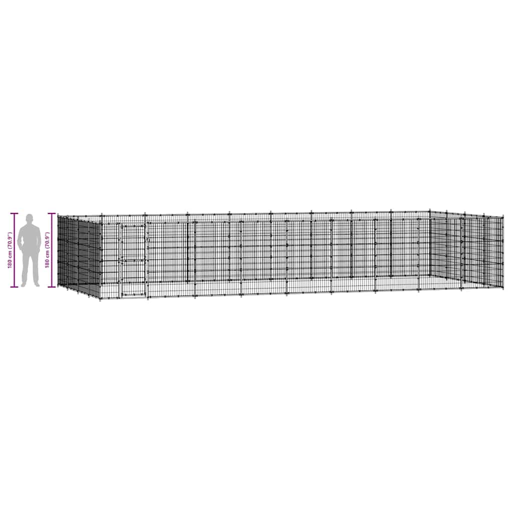 Outdoor Dog Kennel Steel 43,56 m²