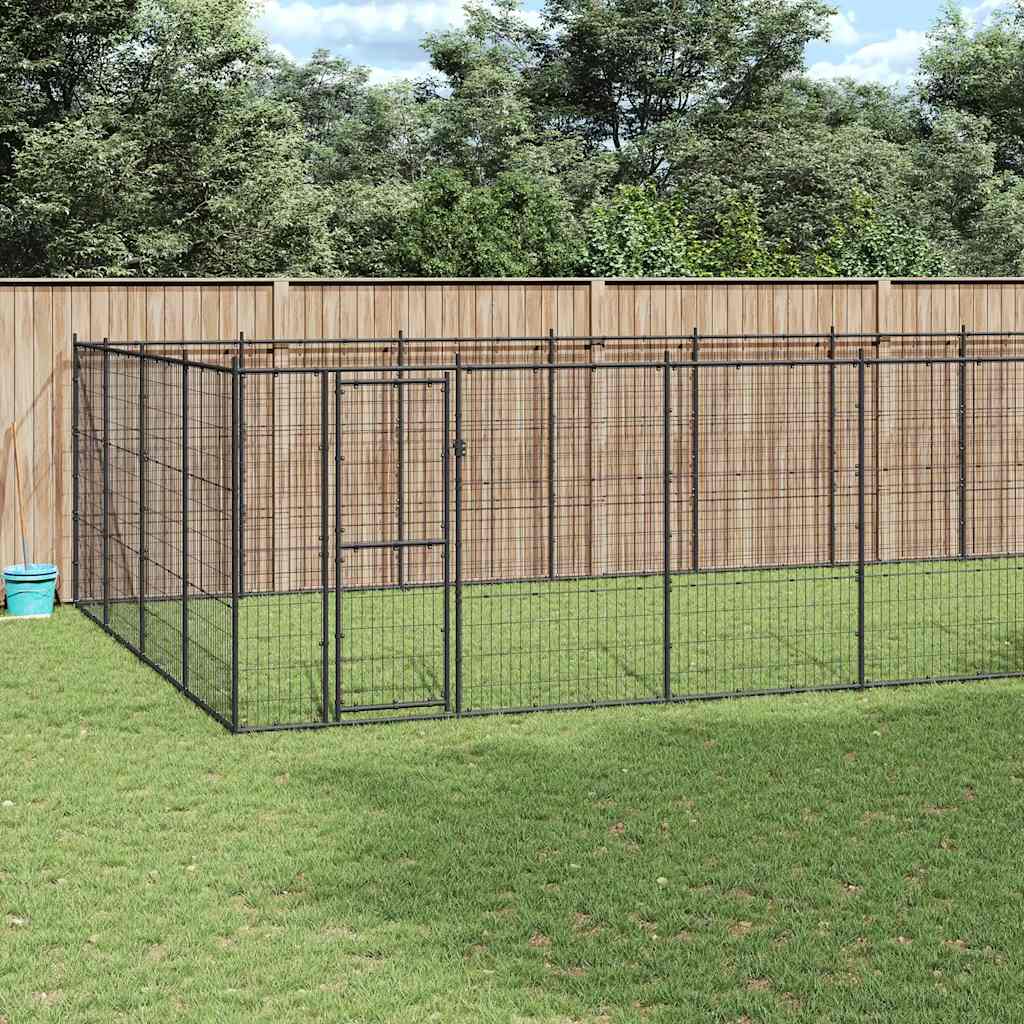 Outdoor Dog Kennel Steel 53.24 m²