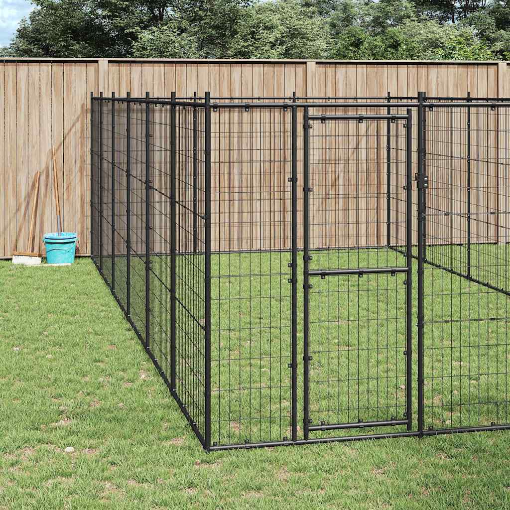 Outdoor Dog Kennel Steel 21,78 m²