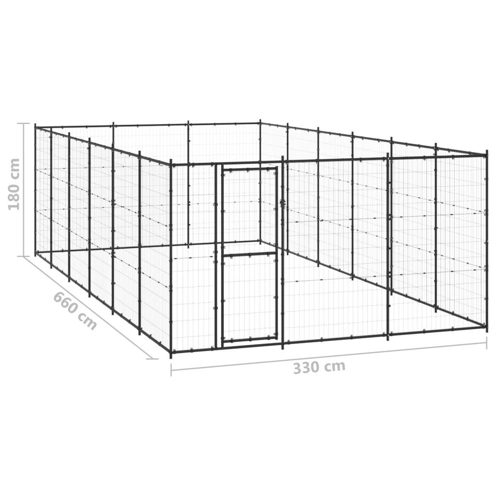 Outdoor Dog Kennel Steel 21,78 m²