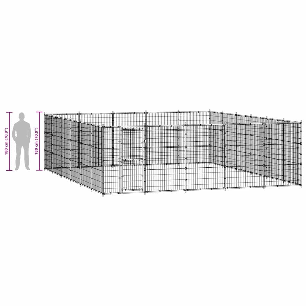Outdoor Dog Kennel Steel 36,3 m²