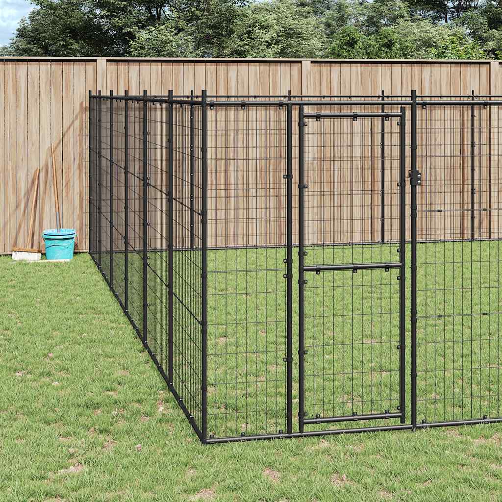 Outdoor Dog Kennel Steel 65.34 m²