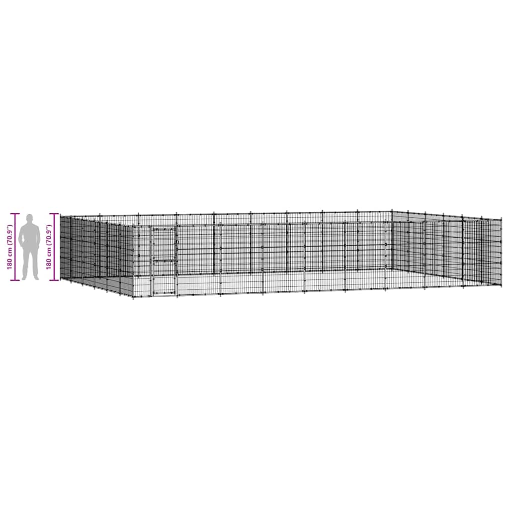 Outdoor Dog Kennel Steel 65,34 m²
