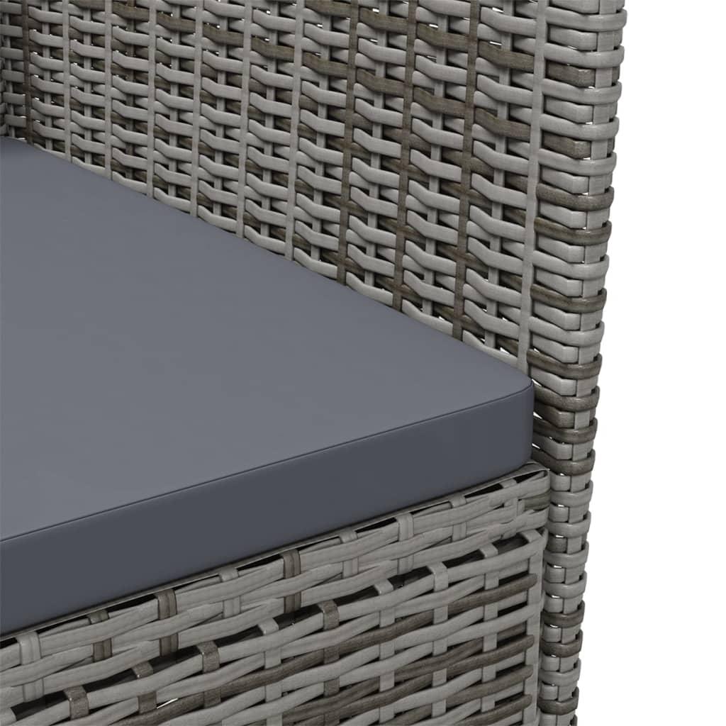 Garden Chairs with Cushions 2 pcs Poly Rattan Grey
