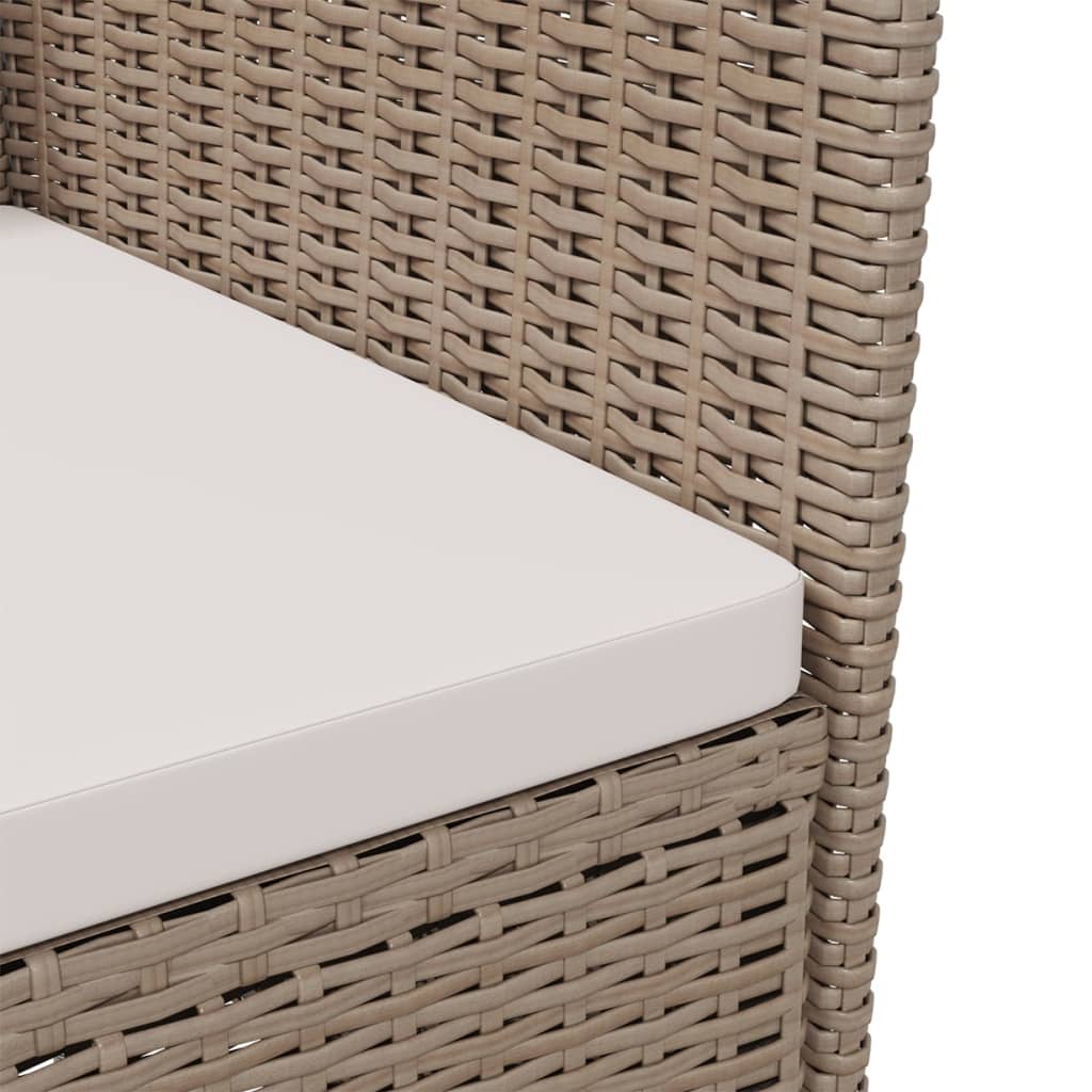 Garden Chairs with Cushions 4 pcs Poly Rattan Beige