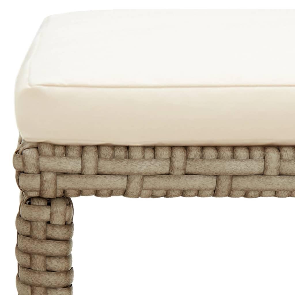 Garden Stools 4 pcs with Cushions Poly Rattan Beige