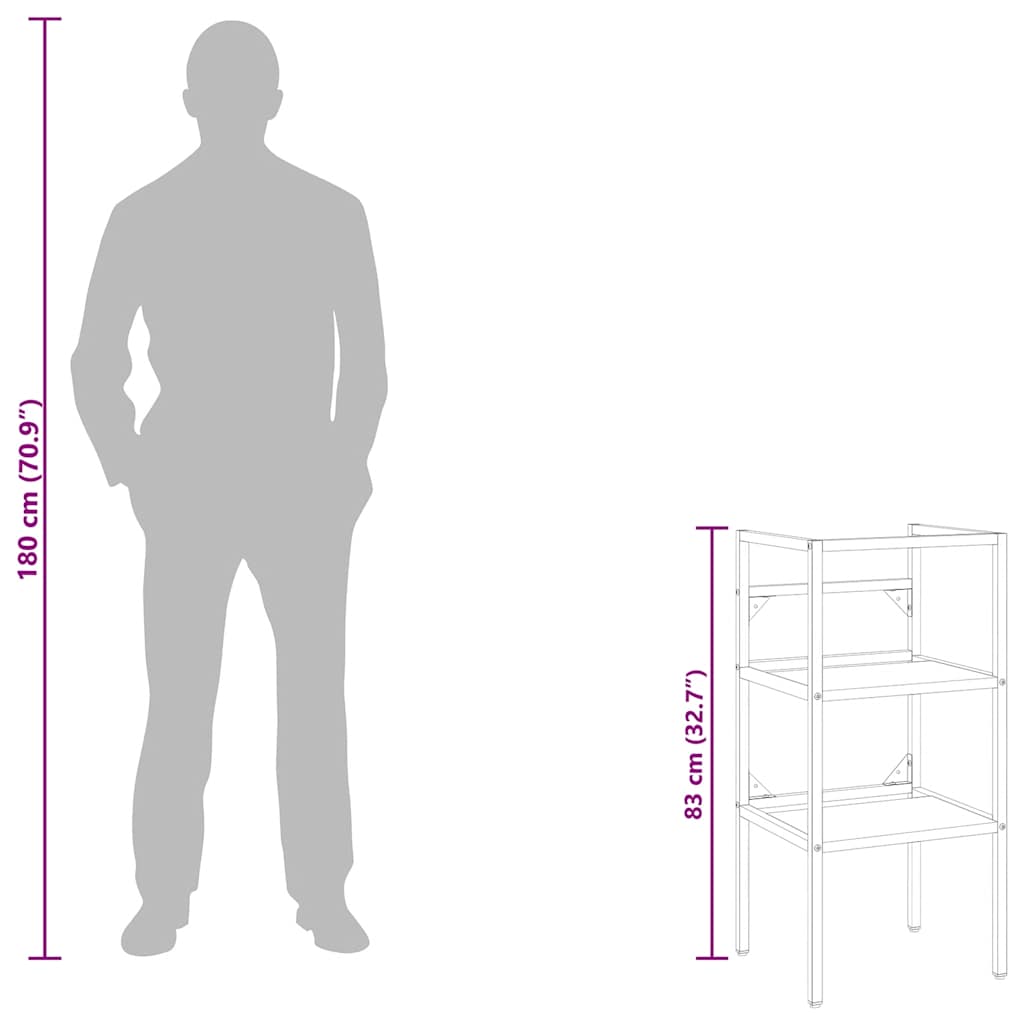 Bathroom Washbasin Frame White 40x38x83 cm Iron
