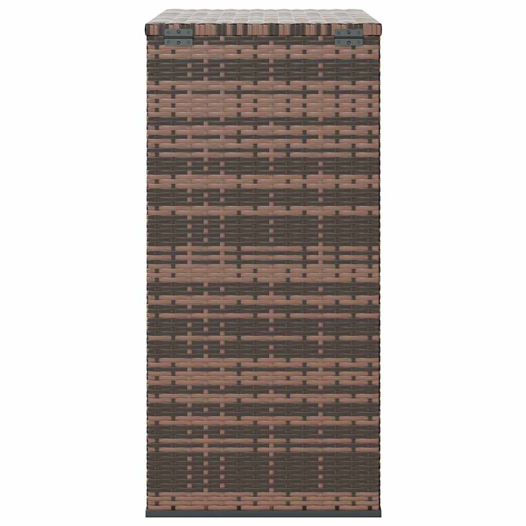 Garden Cushion Box PE Rattan 100x49x103.5 cm Brown