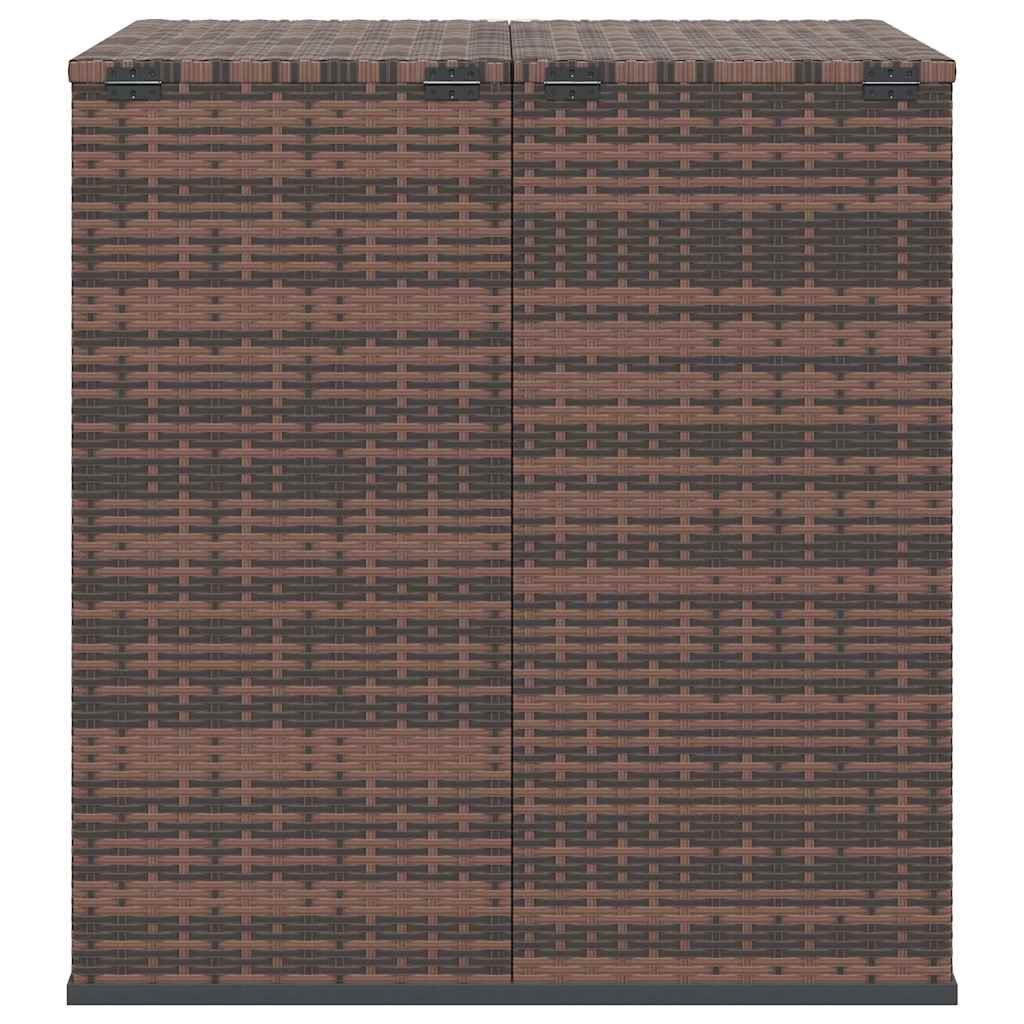 Garden Cushion Box PE Rattan 100x97.5x104 cm Brown