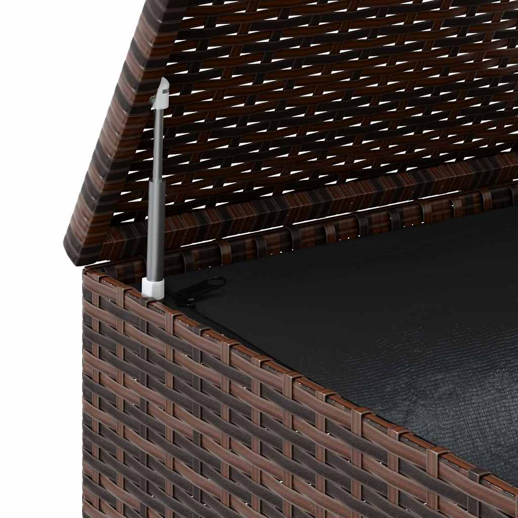 Garden Cushion Box PE Rattan 100x97.5x104 cm Brown