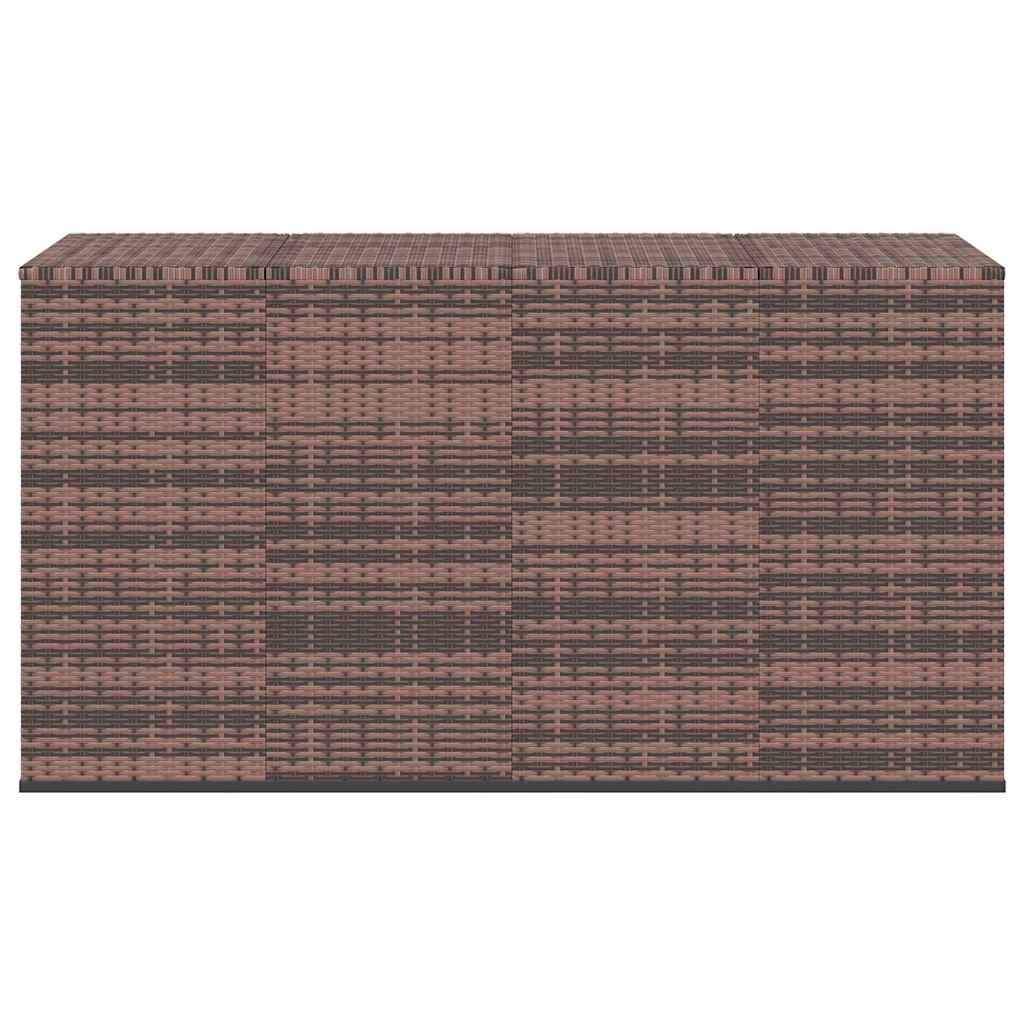Garden Cushion Box PE Rattan 194x100x103 cm Brown