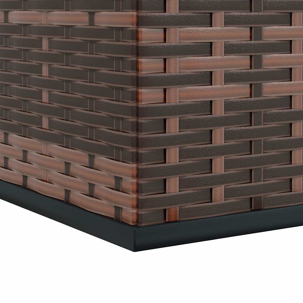 Garden Cushion Box PE Rattan 194x100x103 cm Brown