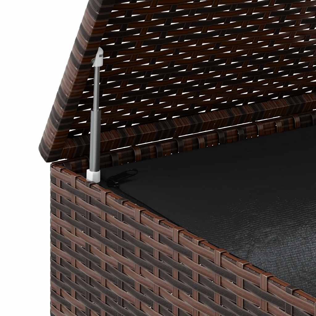 Garden Cushion Box PE Rattan 194x100x103 cm Brown