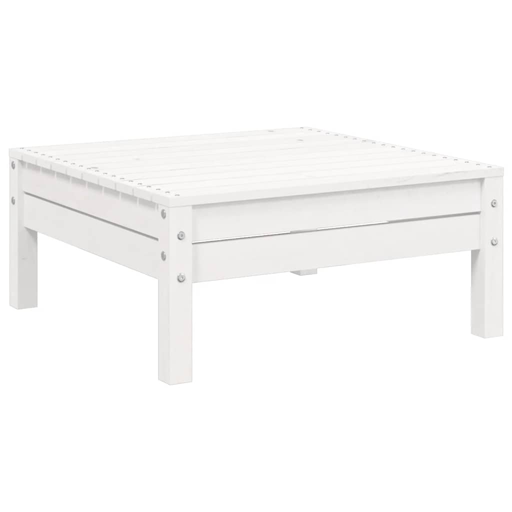 3 Piece Garden Lounge Set with Cushions White Solid Pinewood