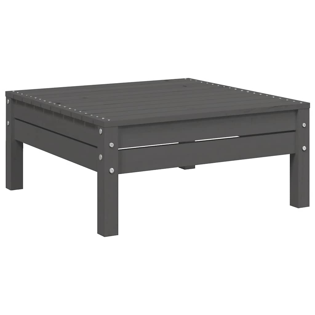 3 Piece Garden Lounge Set with Cushions Grey Solid Pinewood