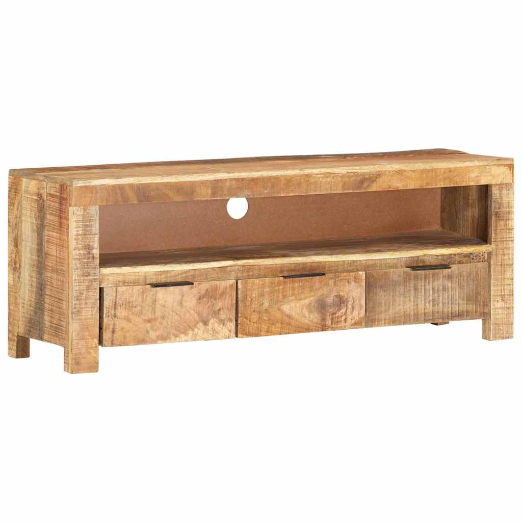 TV Cabinet 110x30x40 cm Solid Wood Rough Mango