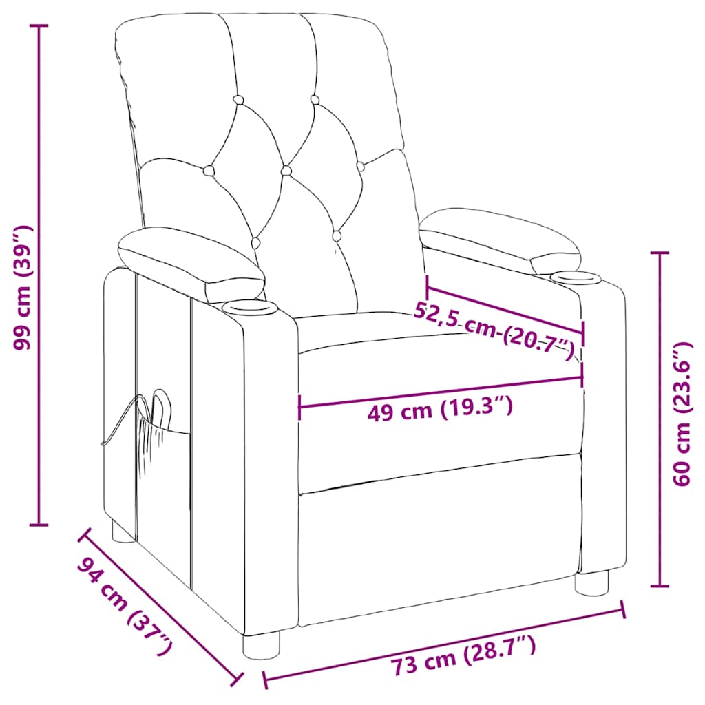 Massage Chair Light Grey Fabric