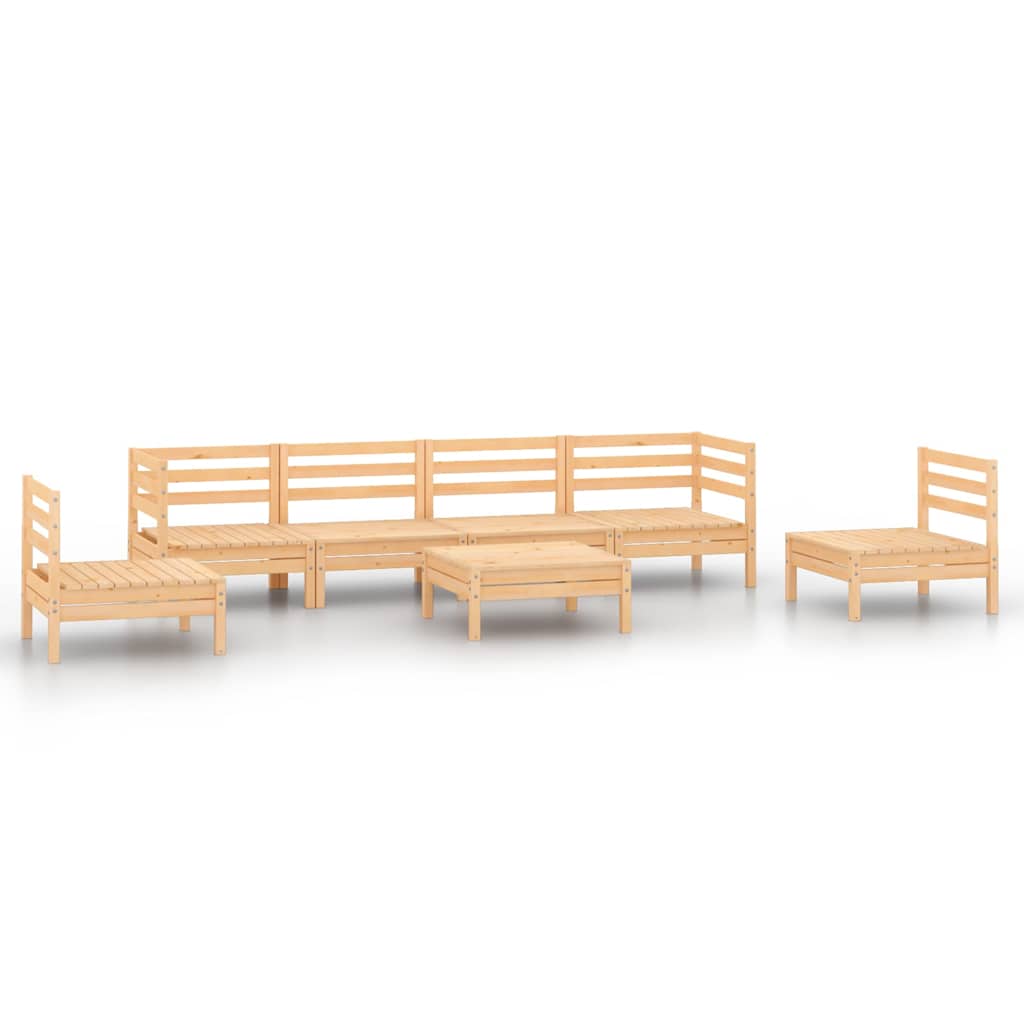 7 Piece Garden Lounge Set Solid Pinewood