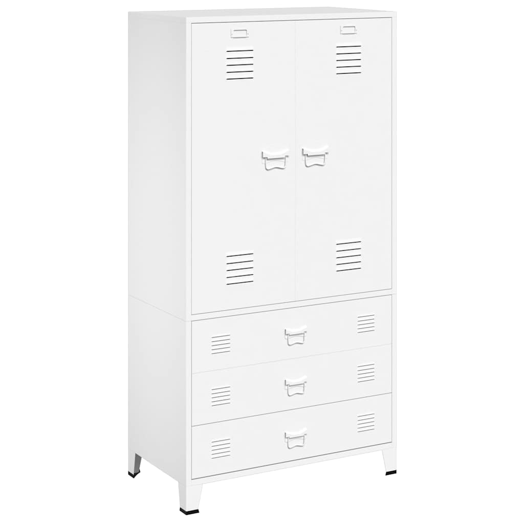 Industrial Wardrobe White 90x50x180 cm Metal
